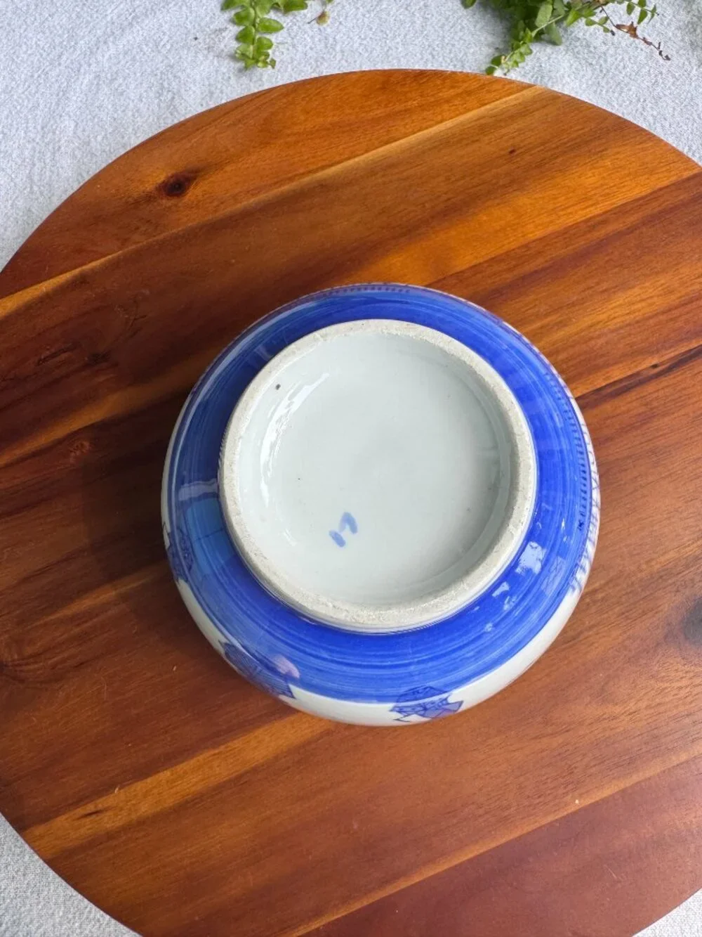 Vintage Delft Blue and White Windmill and Ship Ceramic Bowl